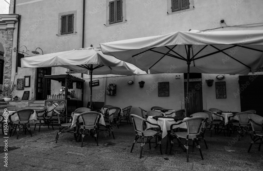 Marciana Alta Elba Island black and white
