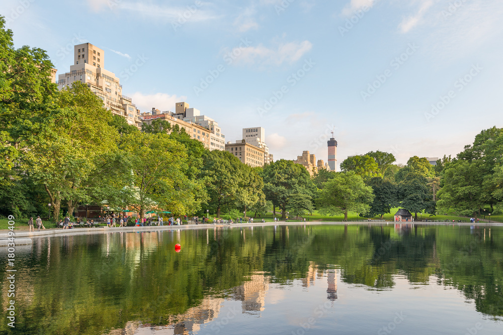 Lake with reflections in New York's Central Park Lake with reflections in New York's Central Park