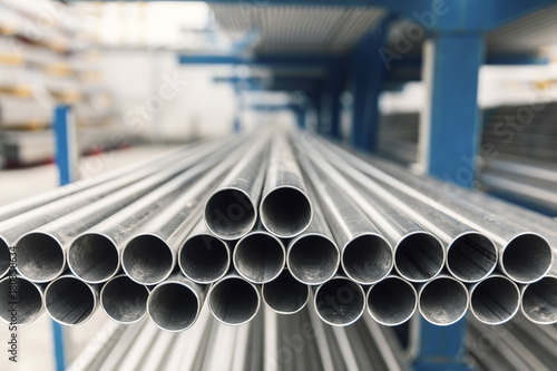 metal inox pipe on stack