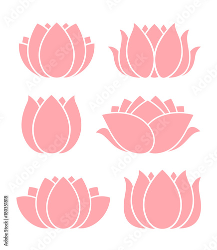 Lotus flower. Logo. Isolated lotus on white background