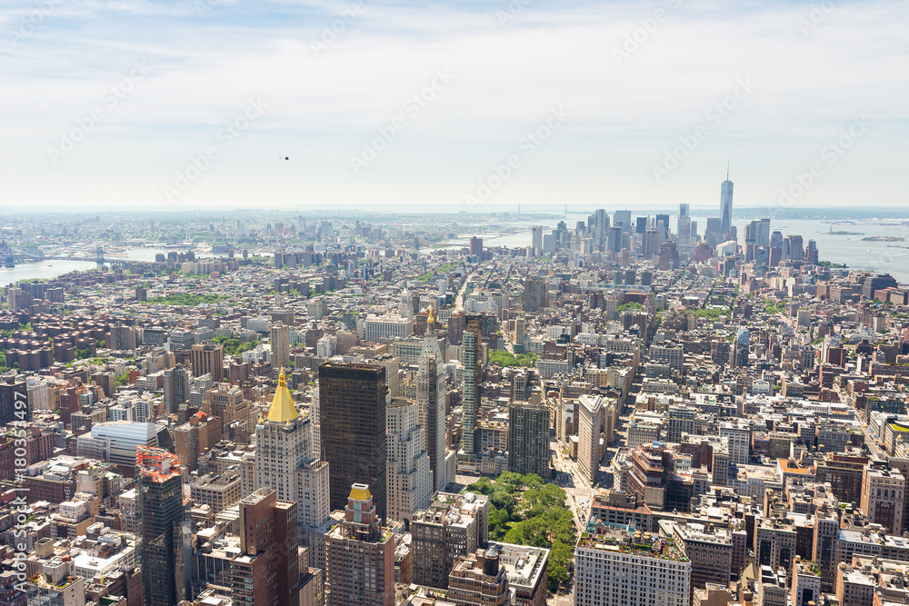 Panoramic view of lower Manhattan from the Empire State Building