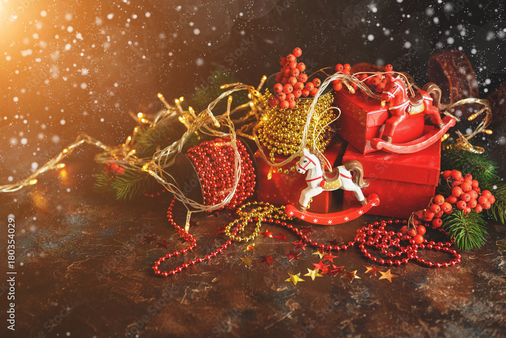 Naklejka premium Christmas Holiday Background.