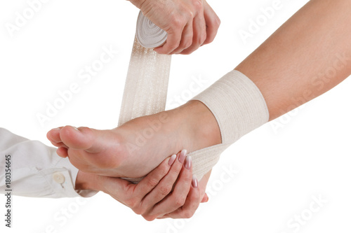 Elastic supportive orthopedic bandage, compression stabilizer ankle
