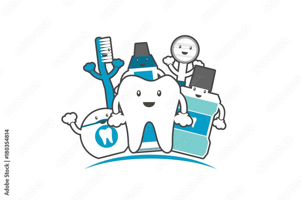 happy family of healthy teeth and friend, dental care concept happy family of healthy teeth and friend, dental care concept