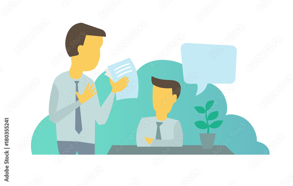 Two businessmen situation at work. Workflow man with documents paper office, work manager question. Two businessmen situation at work. Workflow man with documents paper office, work manager question.