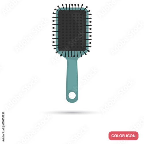 Hair comb color flat icon