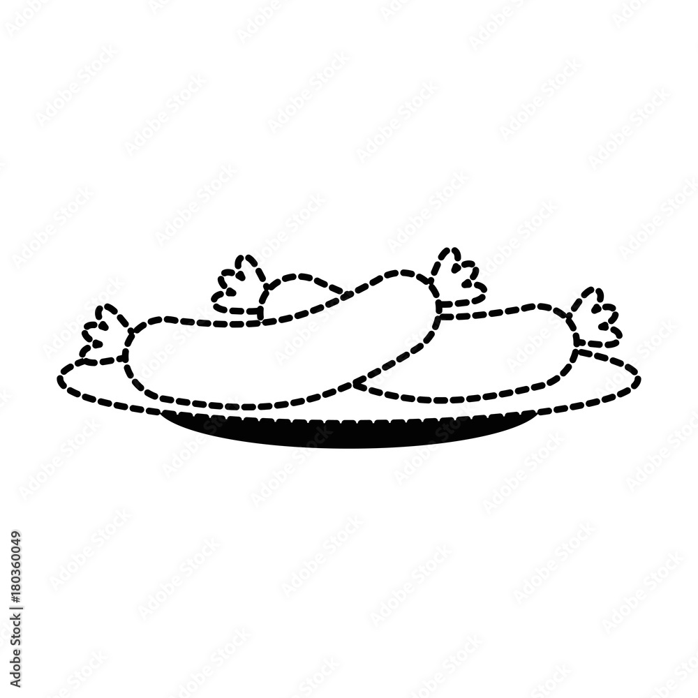 dish with delicious sausages vector illustration design dish with delicious sausages vector illustration design