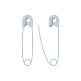 Safety pin on white background, cartoon illustration of tool for handicrafts. Vector