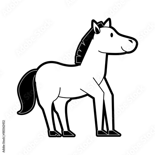 Cute horse cartoon icon vector illustration graphic design