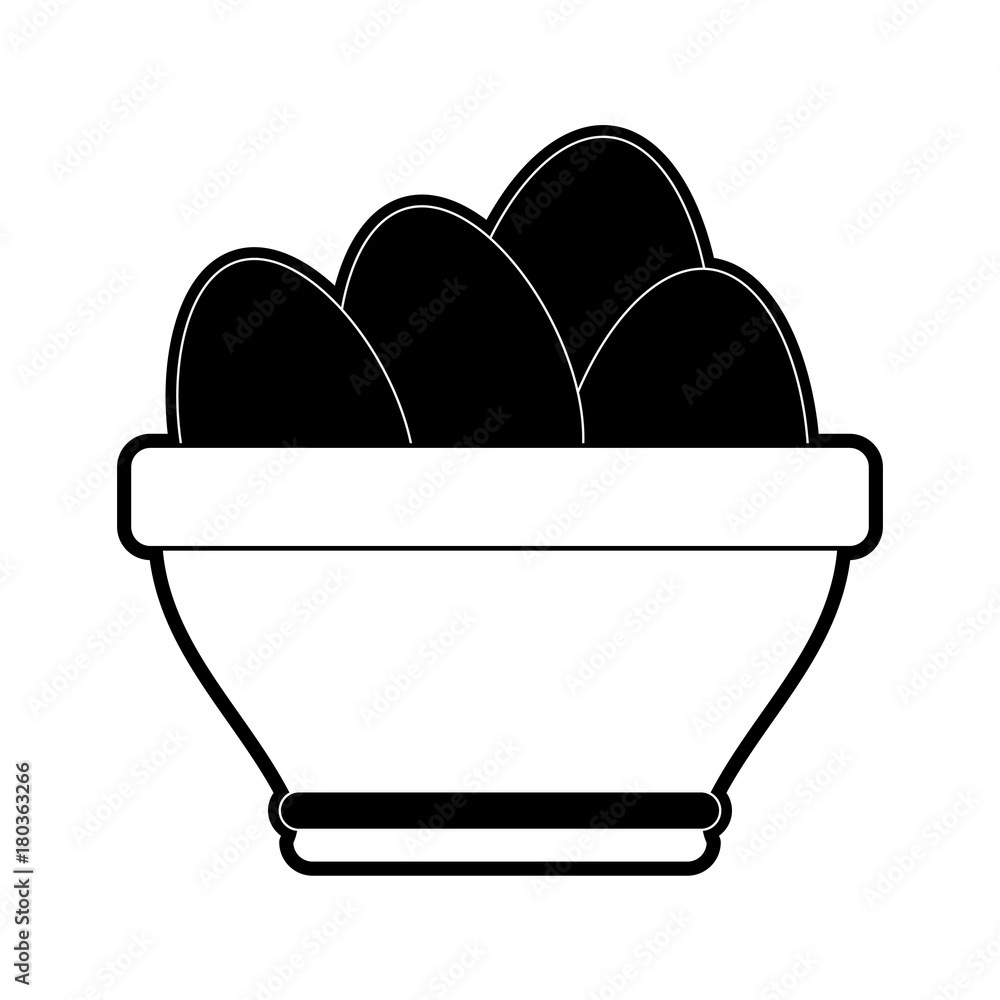 Easter eggs in basket icon vector illustration graphic design