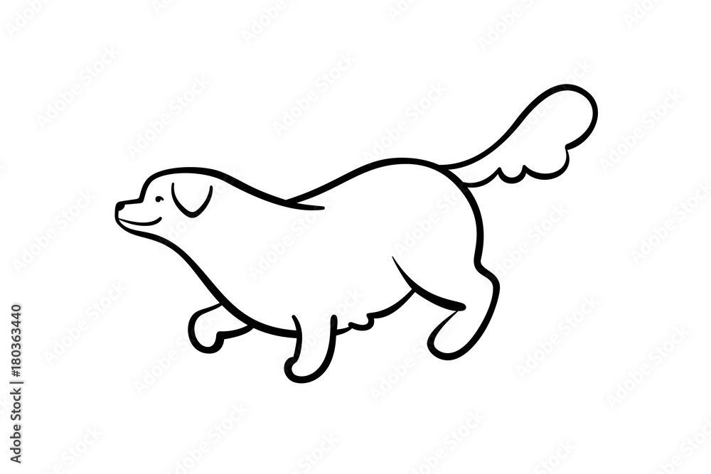 Vector big friendly playing dog Vector big friendly playing dog