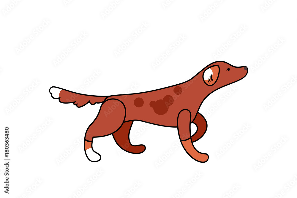 Fototapeta premium Vector staying hunting dog in toy style