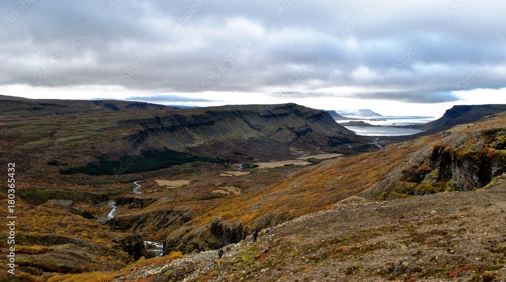 Glymur, vue sur la baie en Islande