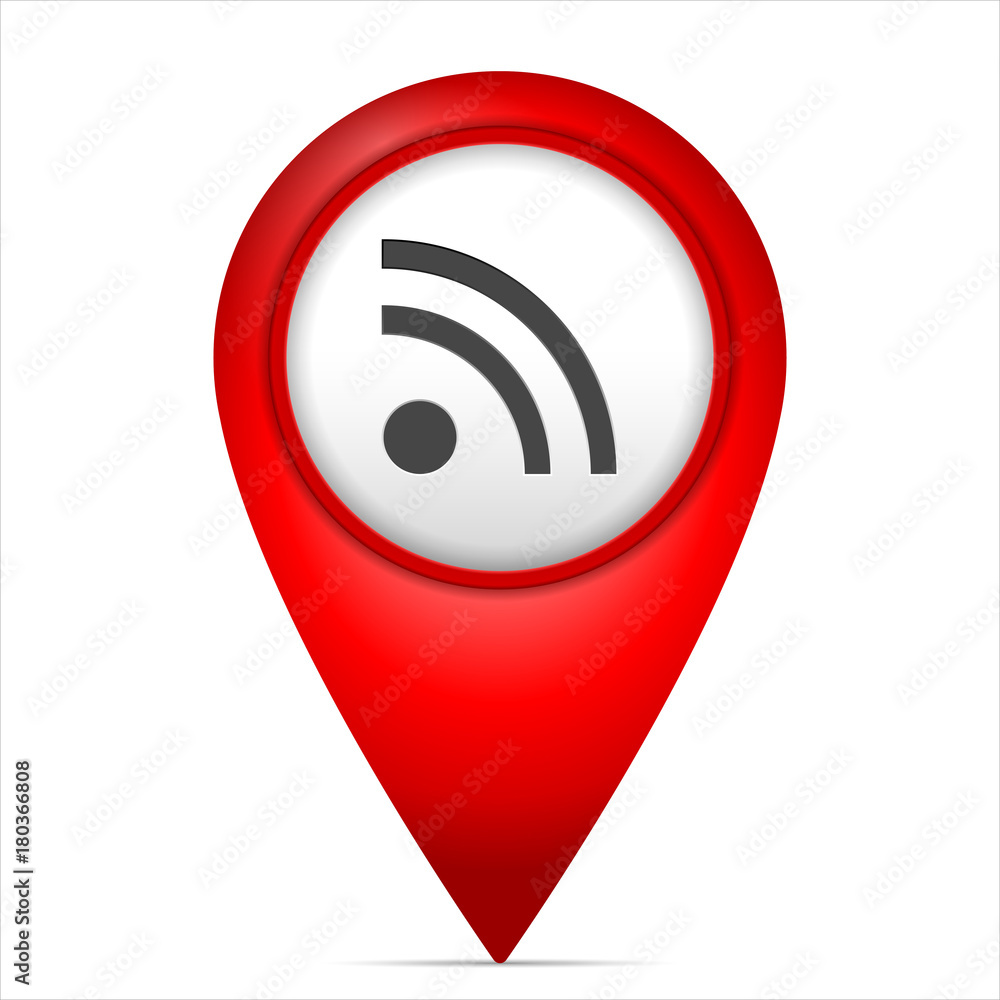 Map marker with RSS symbol Map marker with RSS symbol