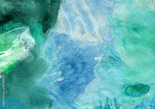Blue artistic abstract painted texture, grunge painting, decorative blue painting, random brush strokes photo