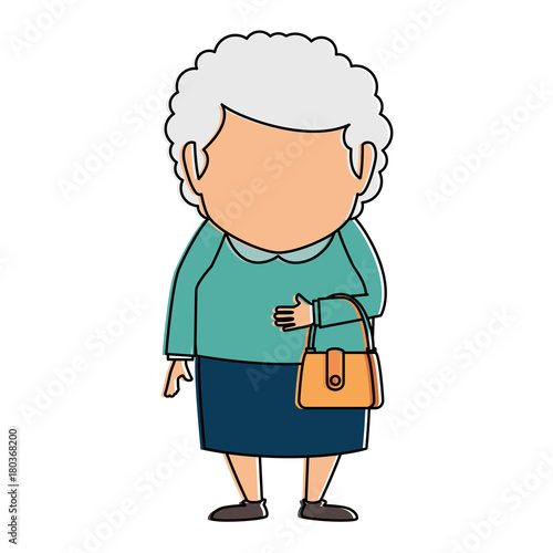 cute grandmother avatar character vector illustration design