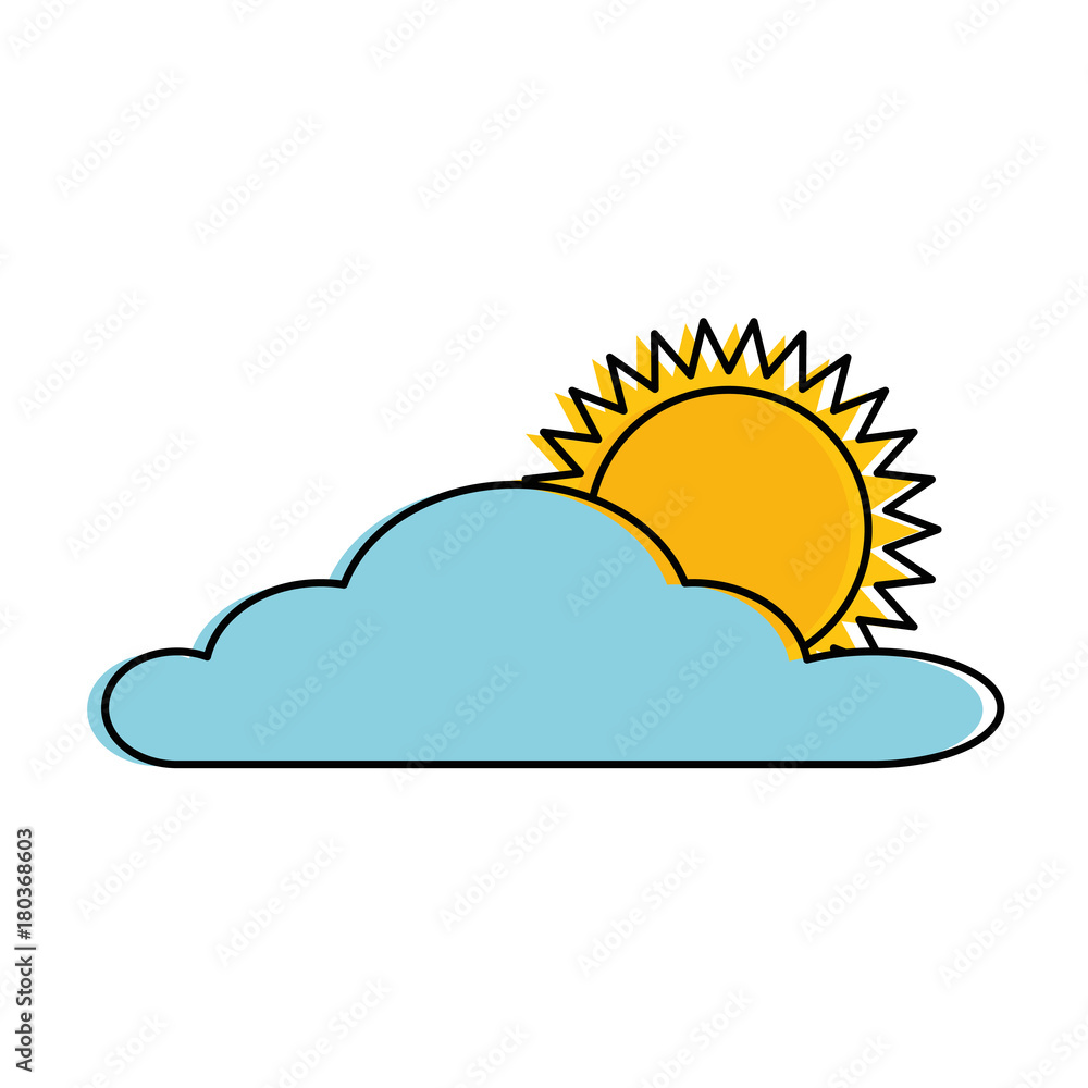 cloud sky with sun vector illustration design cloud sky with sun vector illustration design