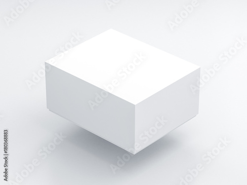 White Box packaging Mockup in light studio. Place your design here 3d rendering