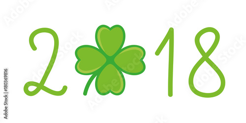 2018 grünes kleeblatt glückliches jahr