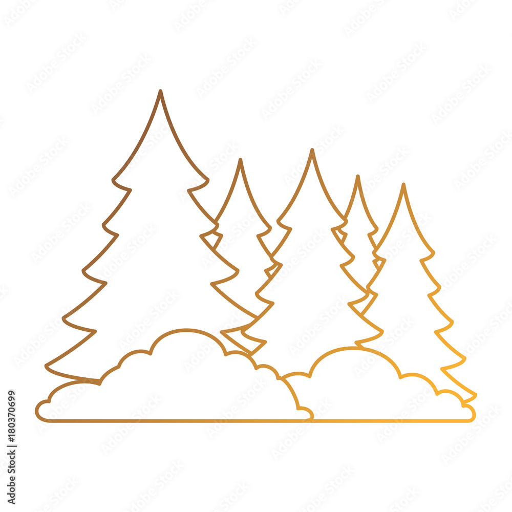 Obraz premium pine forest scene icon vector illustration design