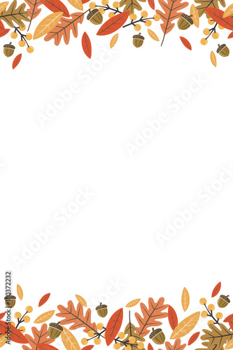 Mod Fall Leaves Repeating Vertical Vector Illustration 1