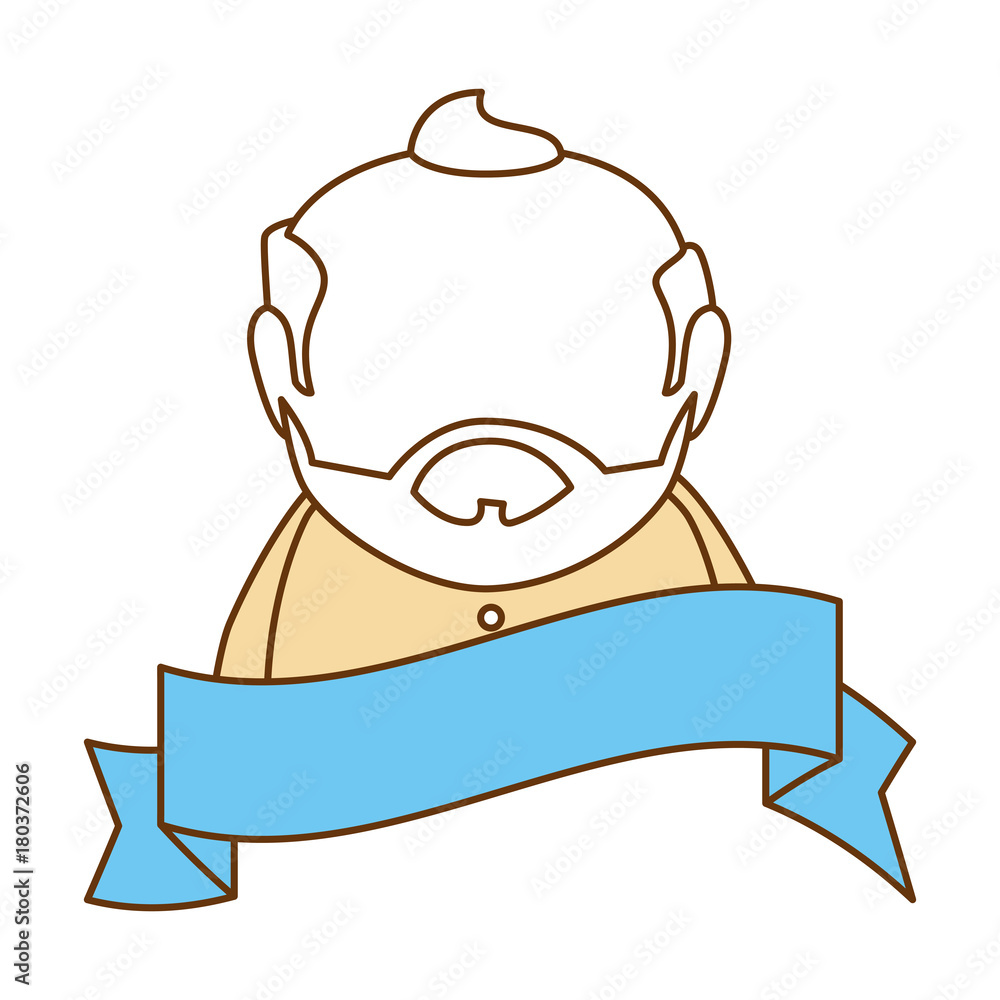Obraz premium cute grandfather avatar character vector illustration design