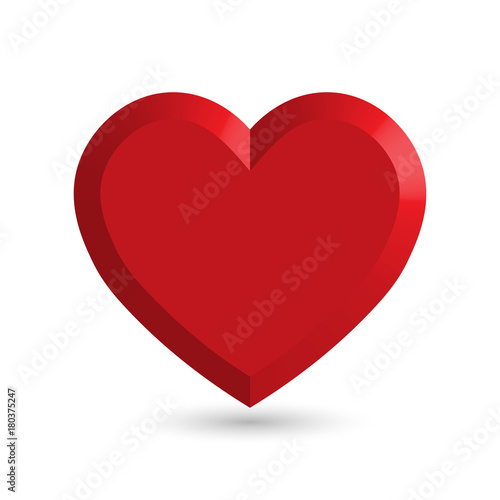 Red heart. 3D vector object with dropped shadow. Free Download Red heart. 3D vector object with dropped shadow. - GFXLoad