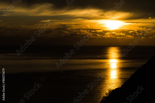 Sunrise landscape from Ponza island in the Mediterranean sea