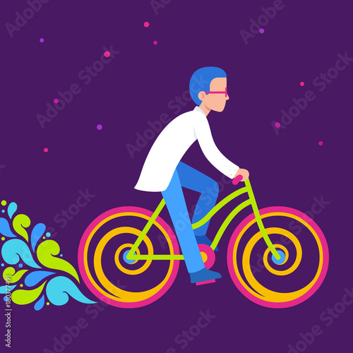 Psychedelic bicycle ride