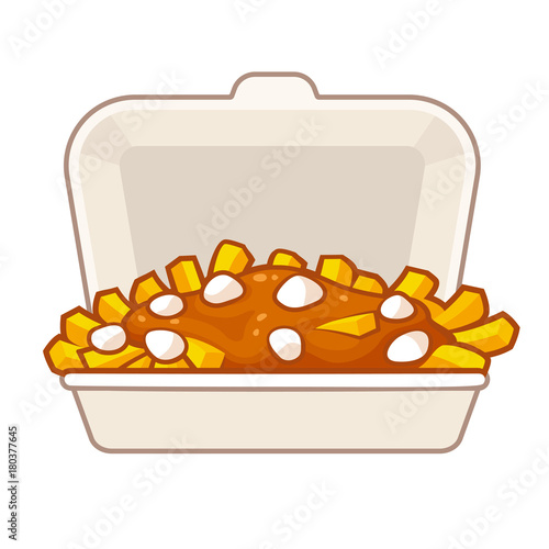 Poutine in takeout box