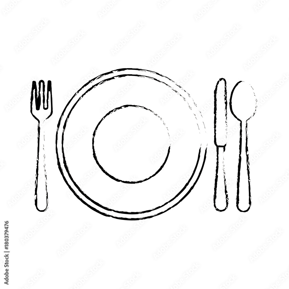 dish with cutleries icon vector illustration design dish with cutleries icon vector illustration design