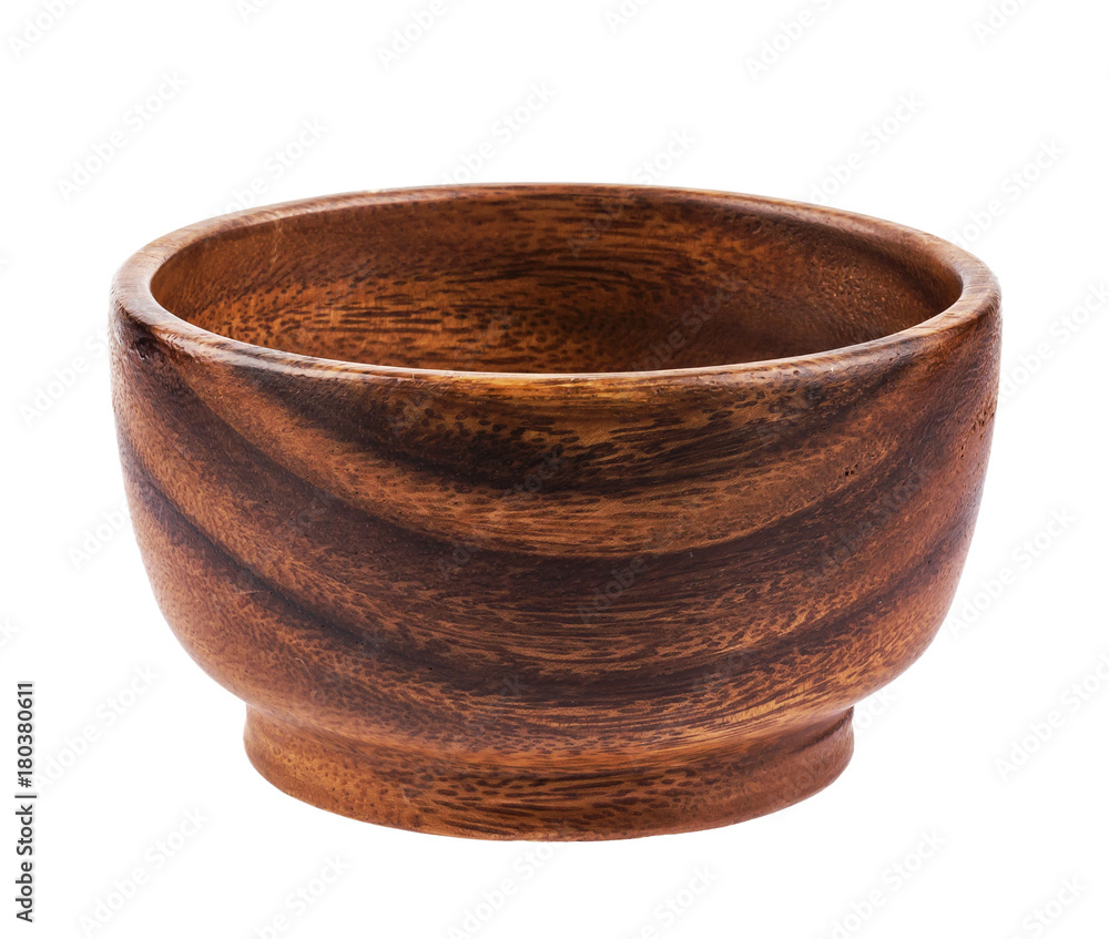 Empty wooden bowl isolated on white background. Empty wooden bowl isolated on white background.