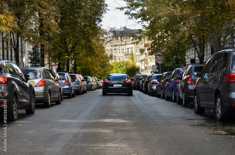 street crowded with cars