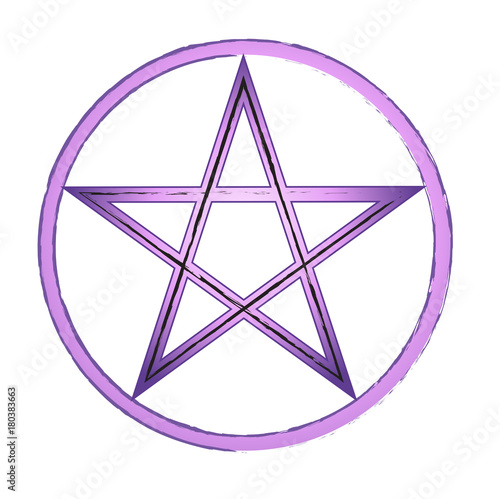 Violet pentagram in the circle