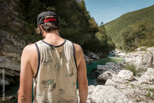 rear view of a man at soca river