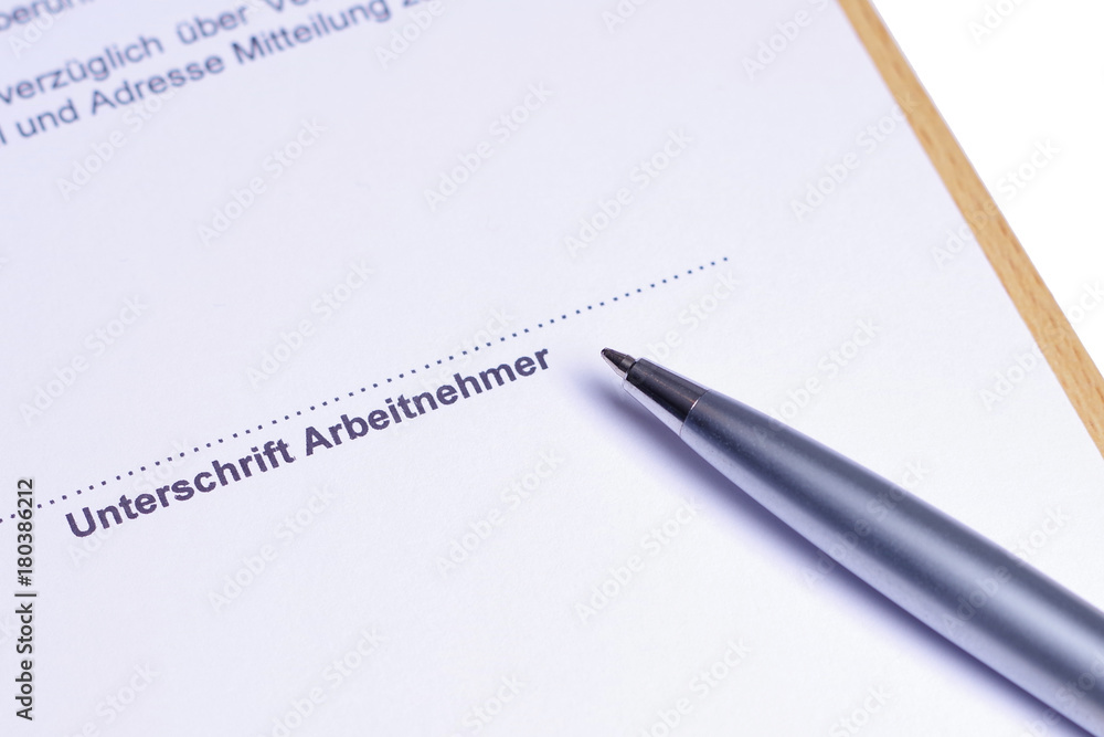 Arbeitsvertrag, einen Vertrag unterschreiben Stock Photo Adobe Stock