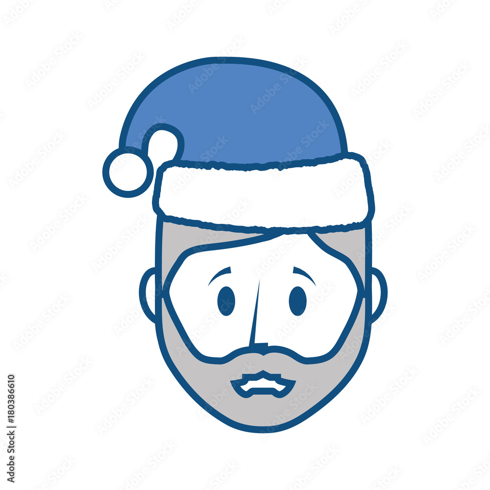 cartoon man with christmas hat icon over white background vector illustration cartoon man with christmas hat icon over white background vector illustration