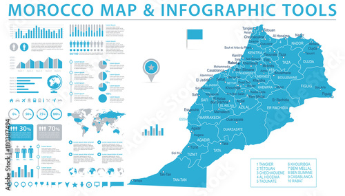Morocco Map - Info Graphic Vector Illustration
