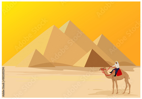 one person on camel vector design