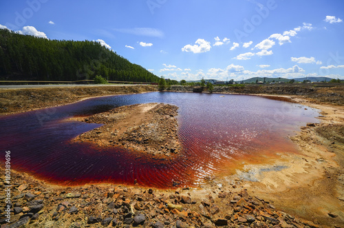 Industrial landscape in Karabash, Chelyabinsk region, Russia photo