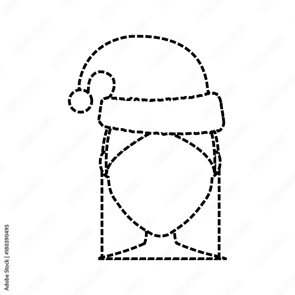 flat line uncolored woman face with santa hat sticker over white background vector illustration flat line uncolored woman face with santa hat sticker over white background vector illustration