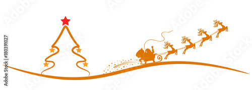 Santa Claus flyin on Christmas sleigh on red background – vector for stock