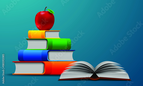 Wallpaper Mural Apple and books Torontodigital.ca