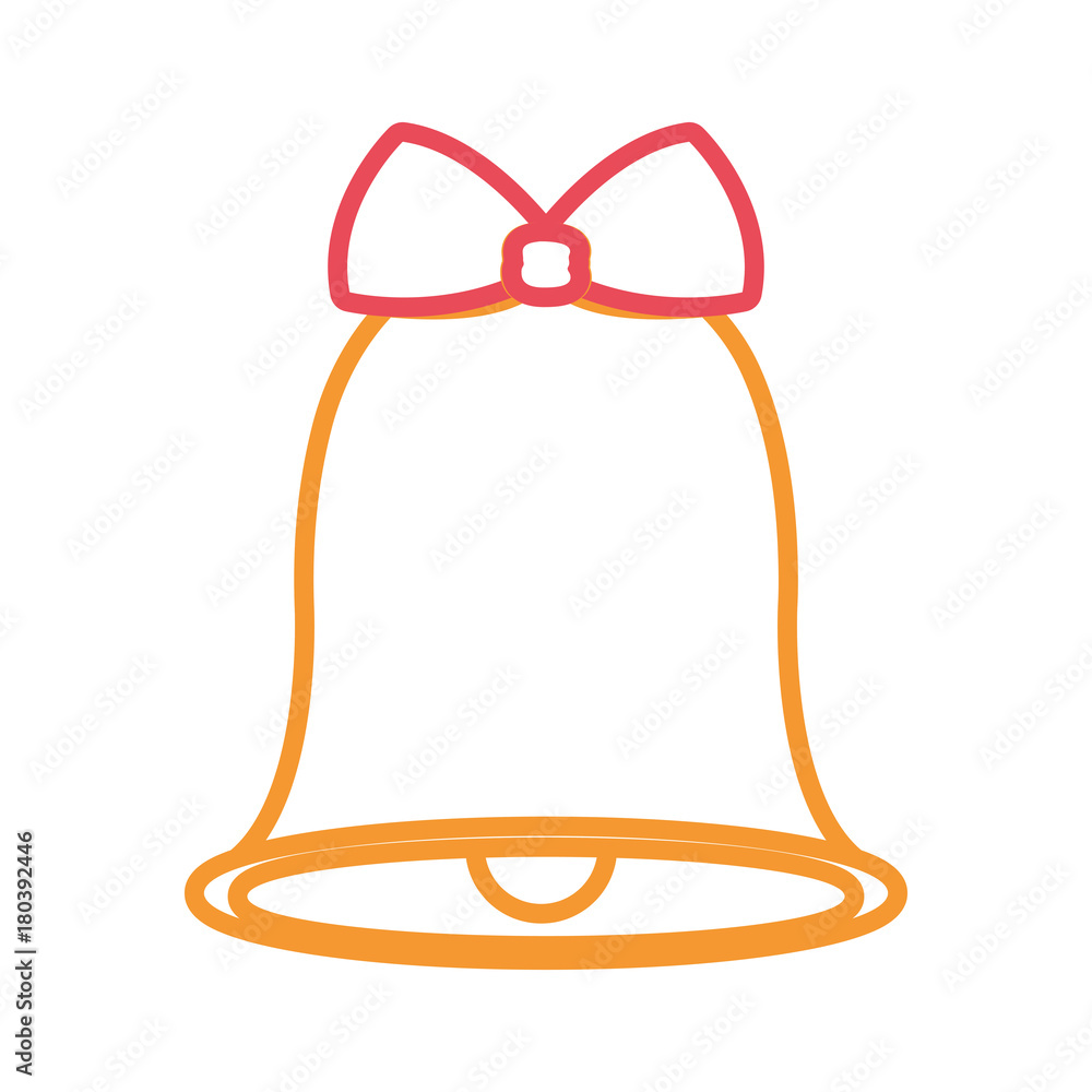 christmas bell icon over white background vector illustration