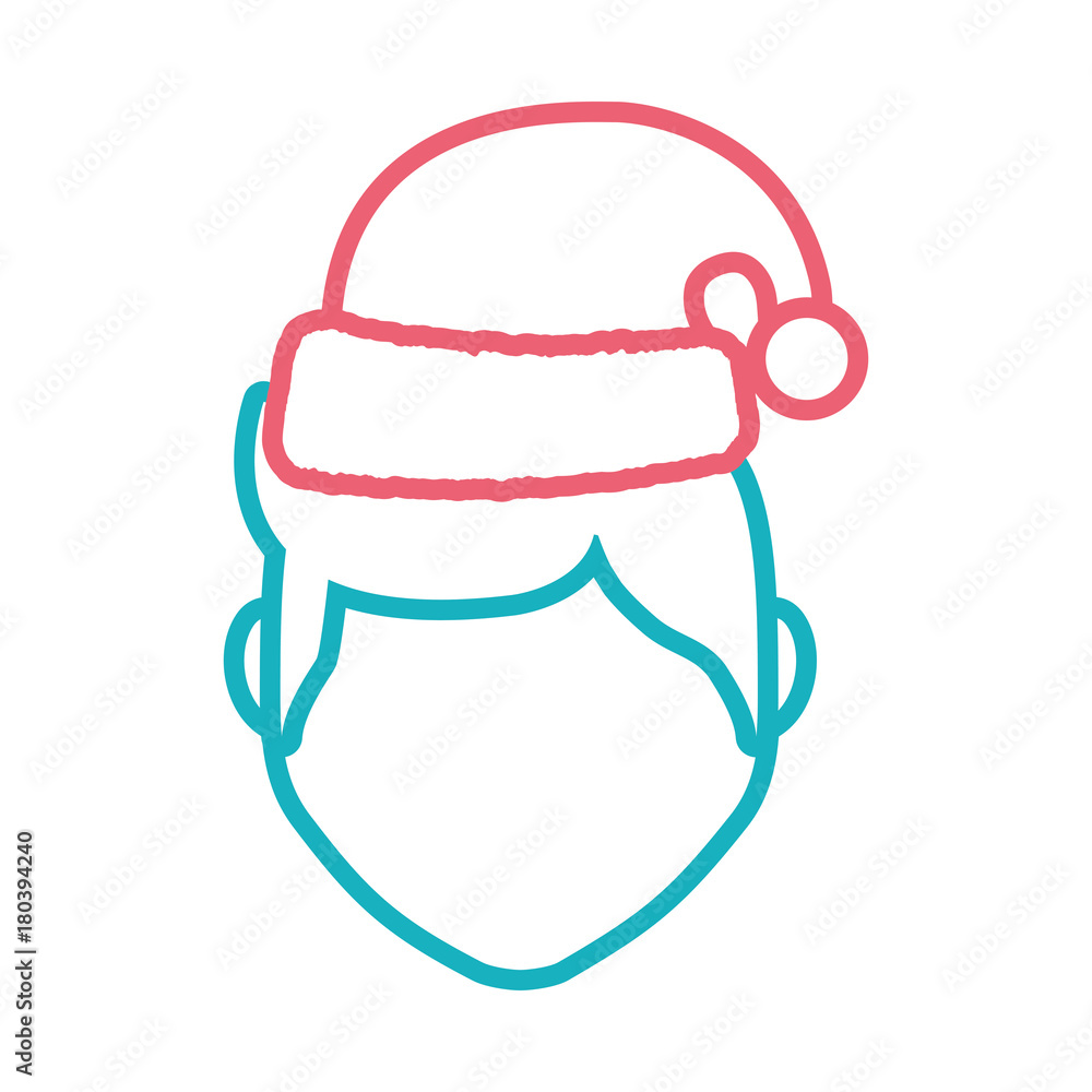 avatar man with christmas hat icon over white background colorful design vector illustration avatar man with christmas hat icon over white background colorful design vector illustration
