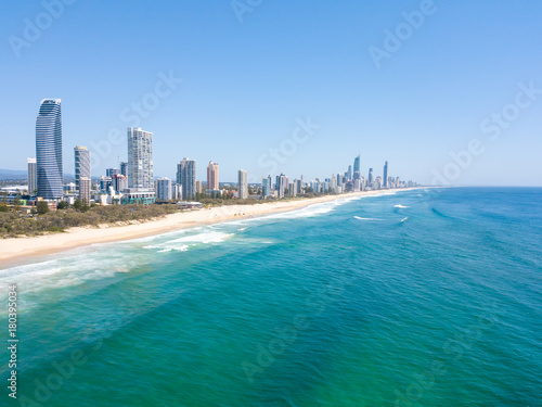 An aerial view of Surfers Paradise on the Gold Coast in Queensland, Australia © Darren