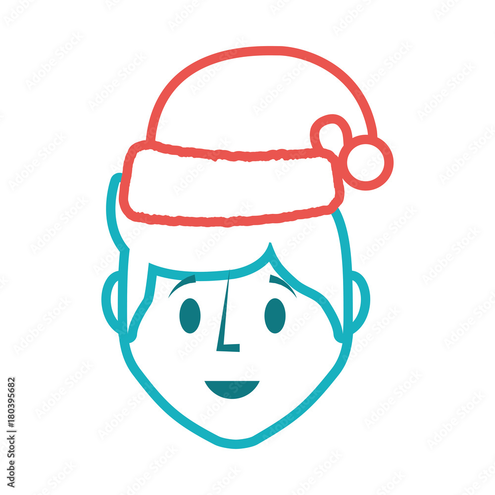 cartoon man with christmas hat icon over white background vector illustration cartoon man with christmas hat icon over white background vector illustration