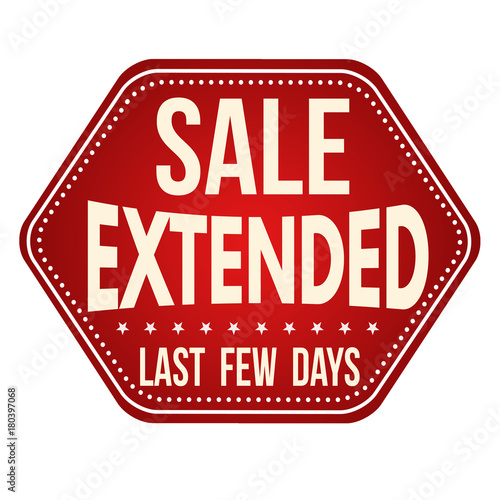 Sale extended label or sticker