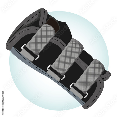 Illustration depicts an orthopedic brace, tendinitis, ethnicity. Ideal for training and institutional materials