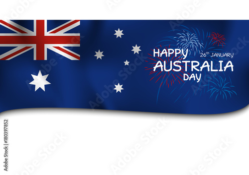 Australia day design of flag and firework vector illustration